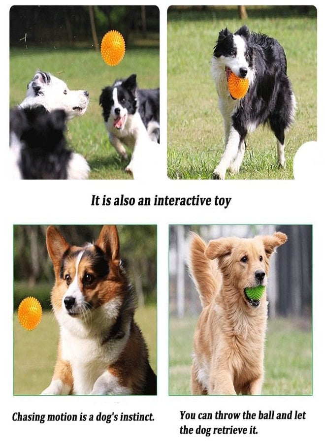 SSKR Pack of 2 Whistle Pee-Pee Sound Squeaky Sound Ball for Puppy, Dog & Cat, Pet Chew Playing Rubber Spiked Ball Toy, Puppy Teething | Multicolor - Image 3